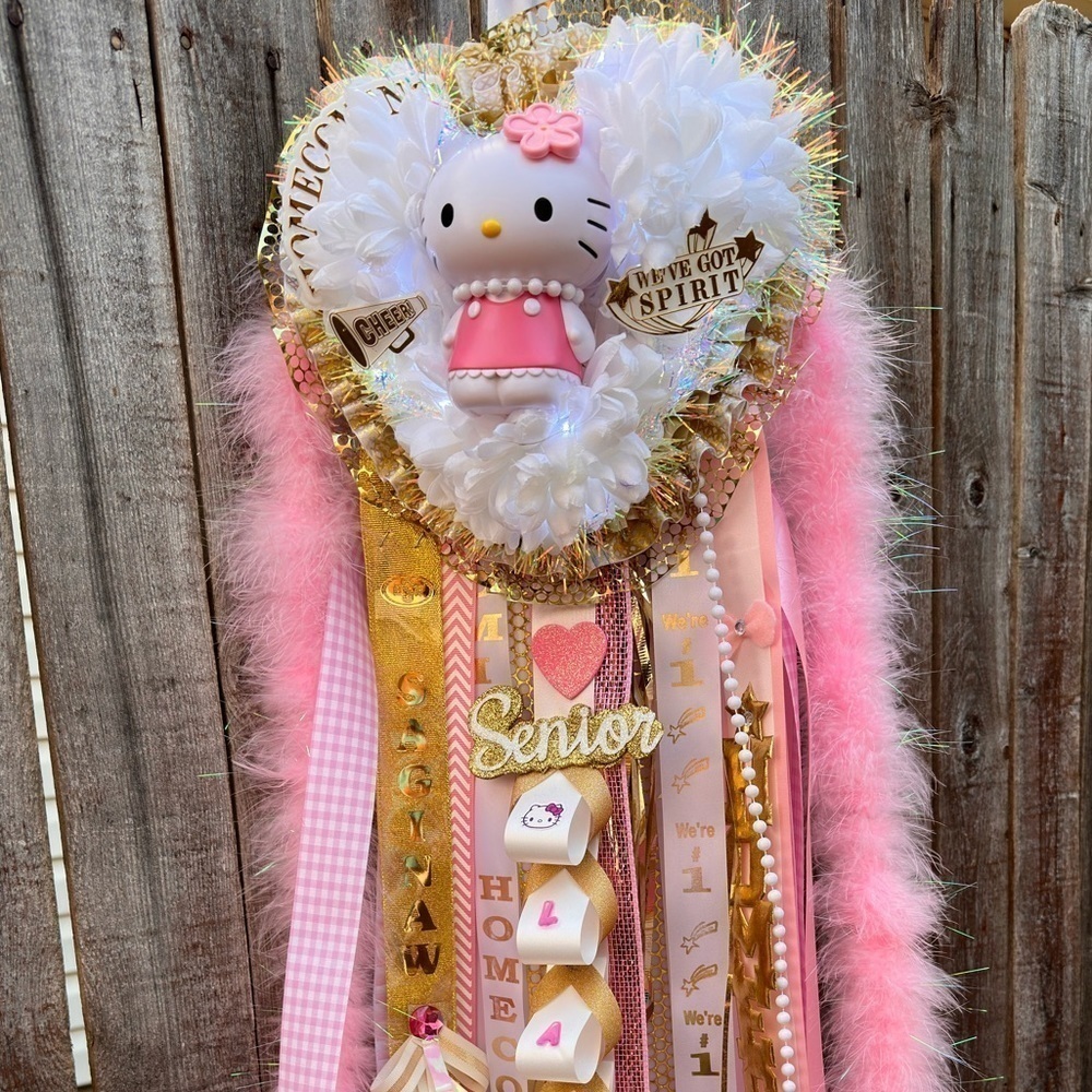 Cheer Homecoming Mum Pin or Neck Corsage Barbie Pink Bear &  Graduation Leis - Picture 11 of 17